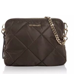 MZ Wallace Dark Brown Quilted crossbody Bag